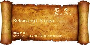 Rokosinyi Kinga névjegykártya